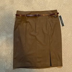 Le Chateau wool blend skirt warm brown - size 13/14.
